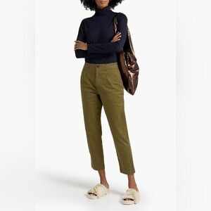 Alex Mill Jungle Green Boy Cropped Cotton-Blend Twill Tapered Pants Size 8